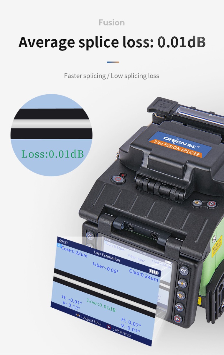 ORIENTEK T44 Fusion Splicer fusionadora fibra optica soudeuse fibre optique  FTTH Optical Splicing Machine + VFL FEDEX/UPS/DHL