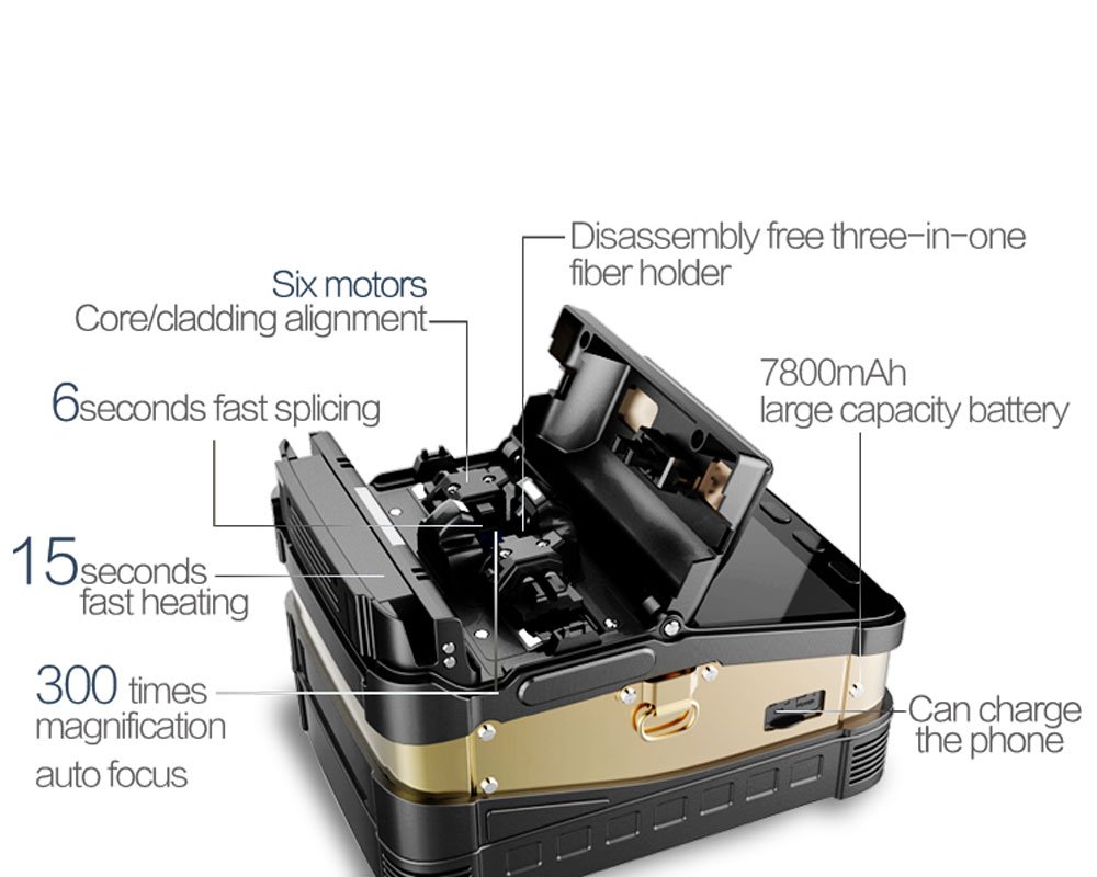 signalfire AI-7 SM&MM Automatic FTTH Fiber Optic Welding Splicing Machine Optical Fiber Fusion Splicer