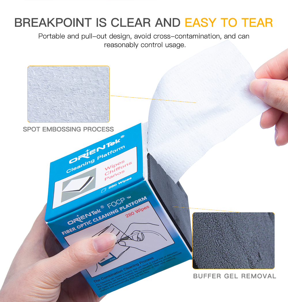 ORIENTEK FOCP Fiber Optic Cleaning wipes