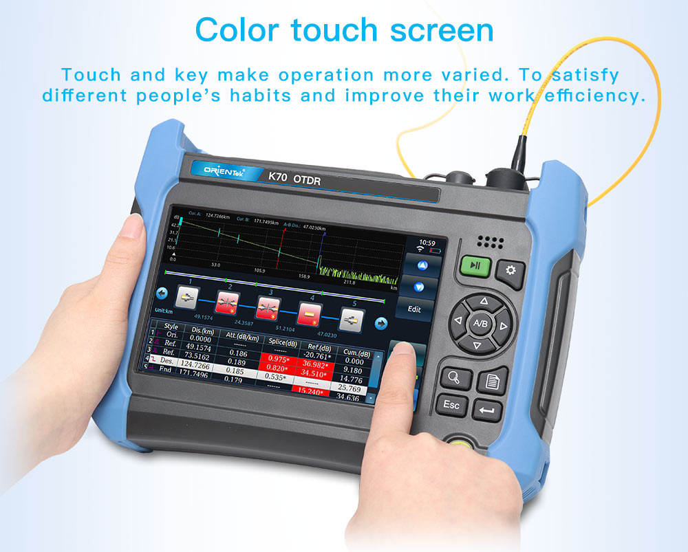 Orientek K70 OTDR SM и MM 850/1300/1310/1550 нм + оптический источник света + 10 мВт VFL Подробнее
